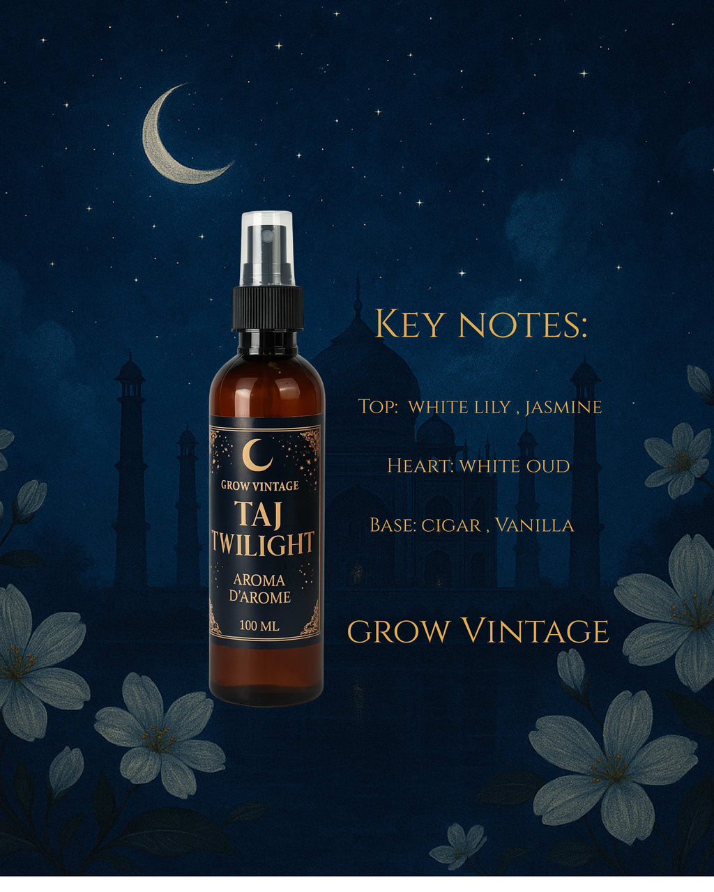 Aroma Taj Twilight | Essential Oil Spray for Room, Linen & Aura | 100 ml
