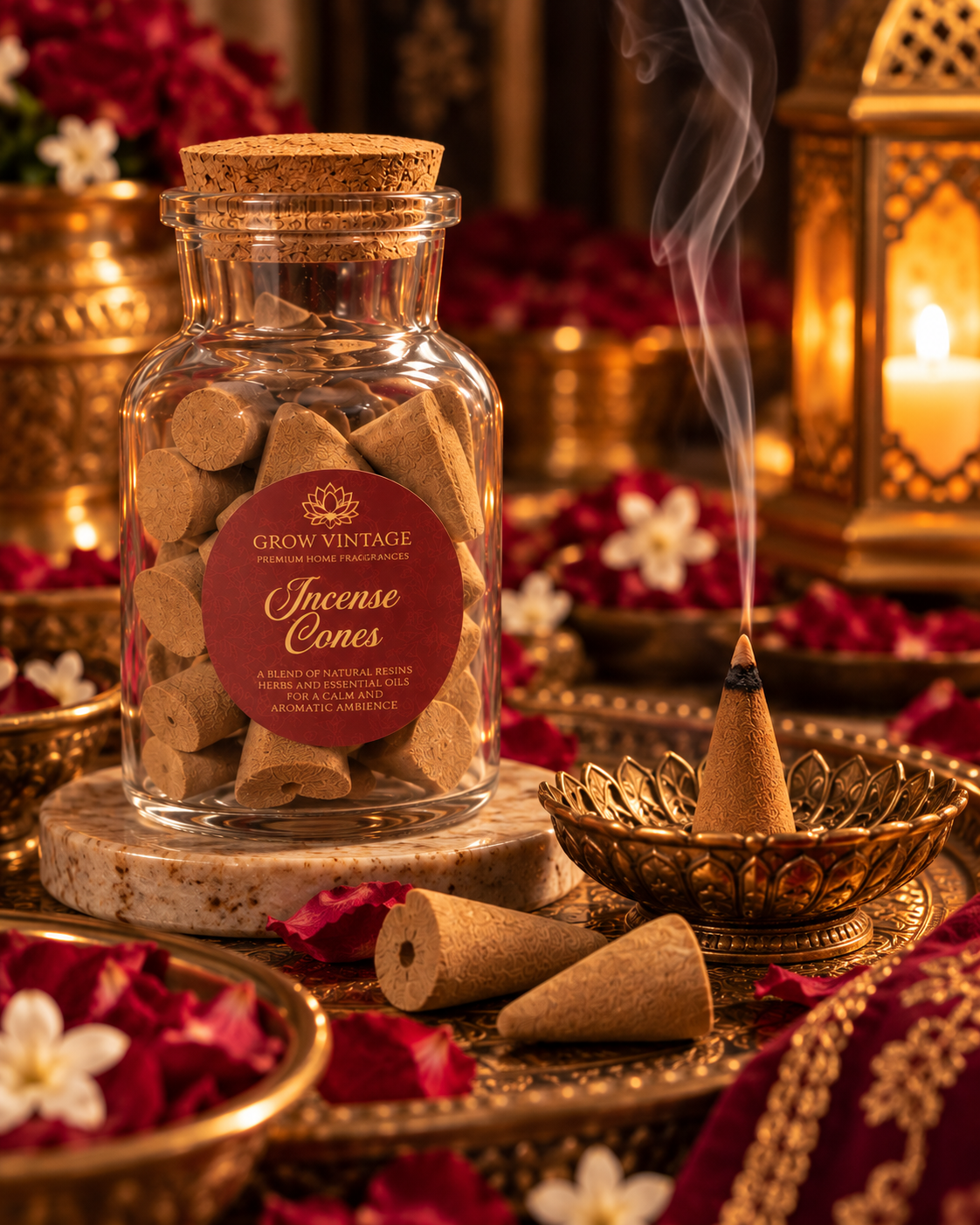 Grow Vintage Incense Cones in Glass Jar