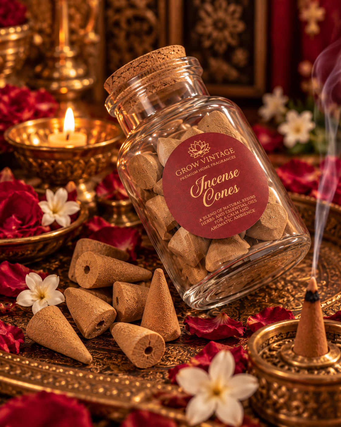 Grow Vintage Incense Cones in Glass Jar