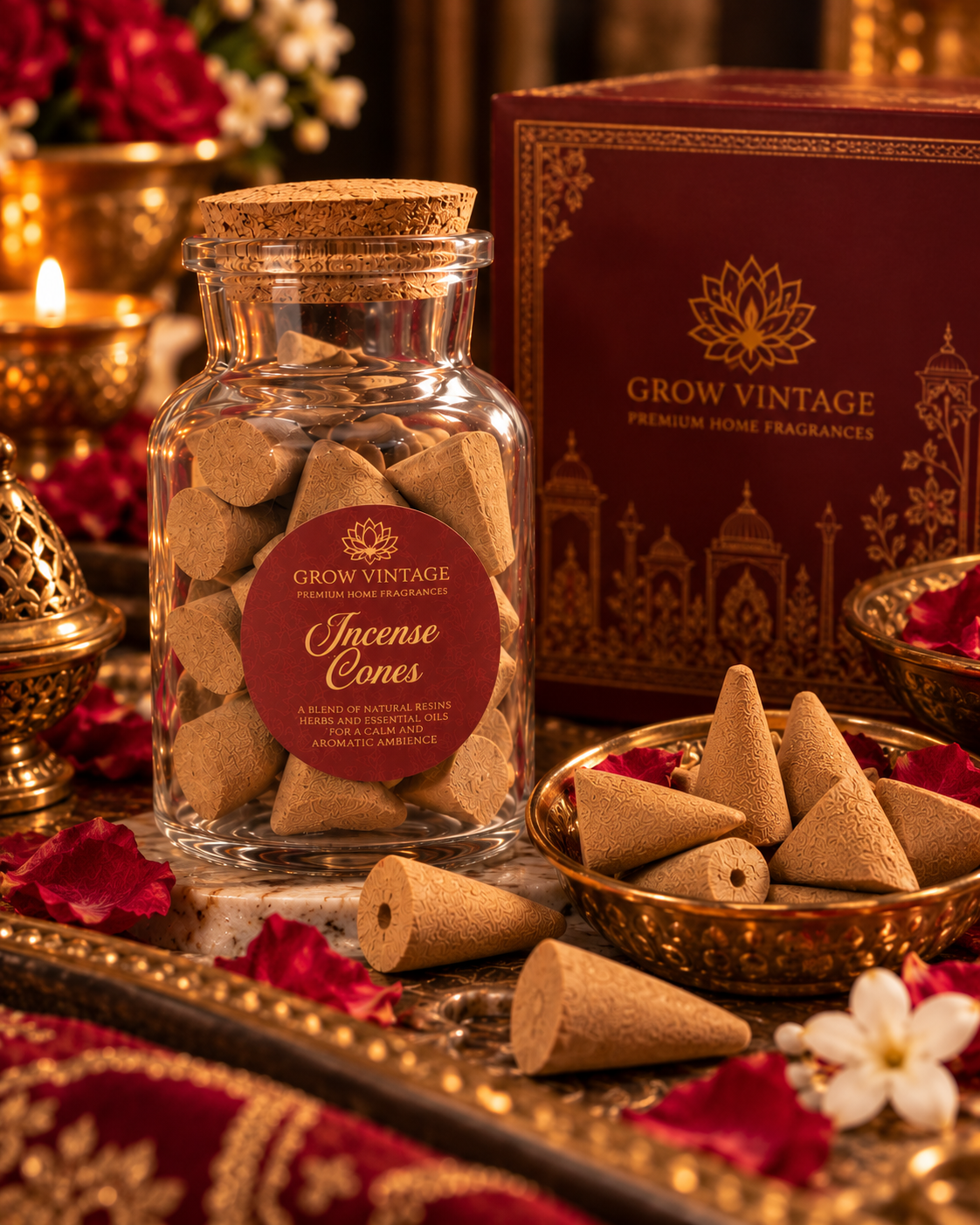 Grow Vintage Incense Cones in Glass Jar