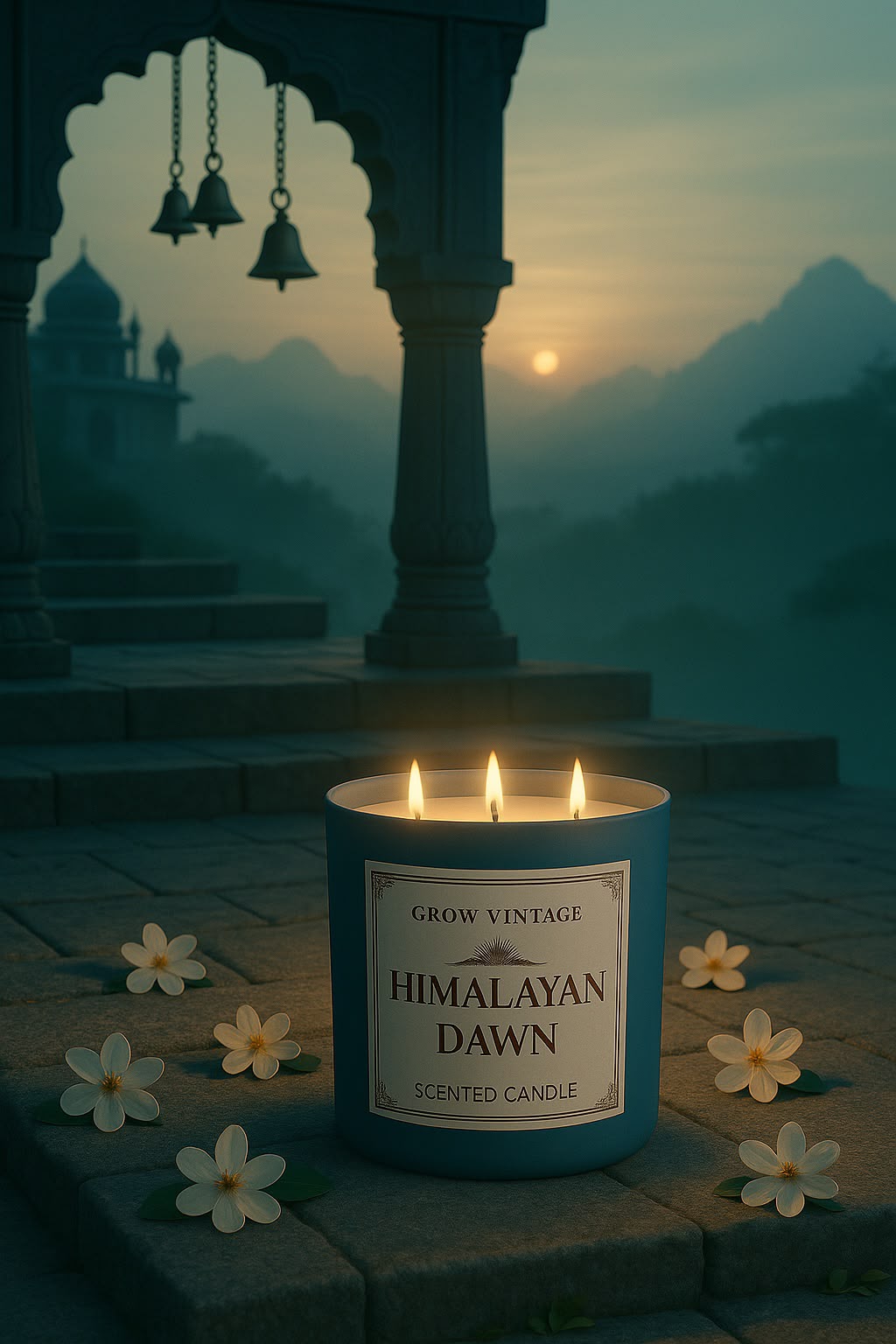 Himalayan Dawn Luxury Scented Candle|Jasmine,Soft Musk & White Oudh Aroma|Natural Soy Wax with Lead-Free Wick|35+ Hours Burn|Long-Lasting Jar Candle for Home Décor,Relaxation & Meditation