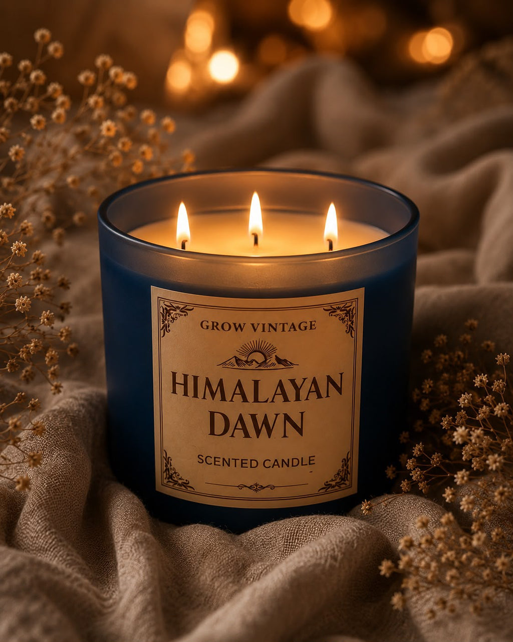 Himalayan Dawn Luxury Scented Candle|Jasmine,Soft Musk & White Oudh Aroma|Natural Soy Wax with Lead-Free Wick|35+ Hours Burn|Long-Lasting Jar Candle for Home Décor,Relaxation & Meditation