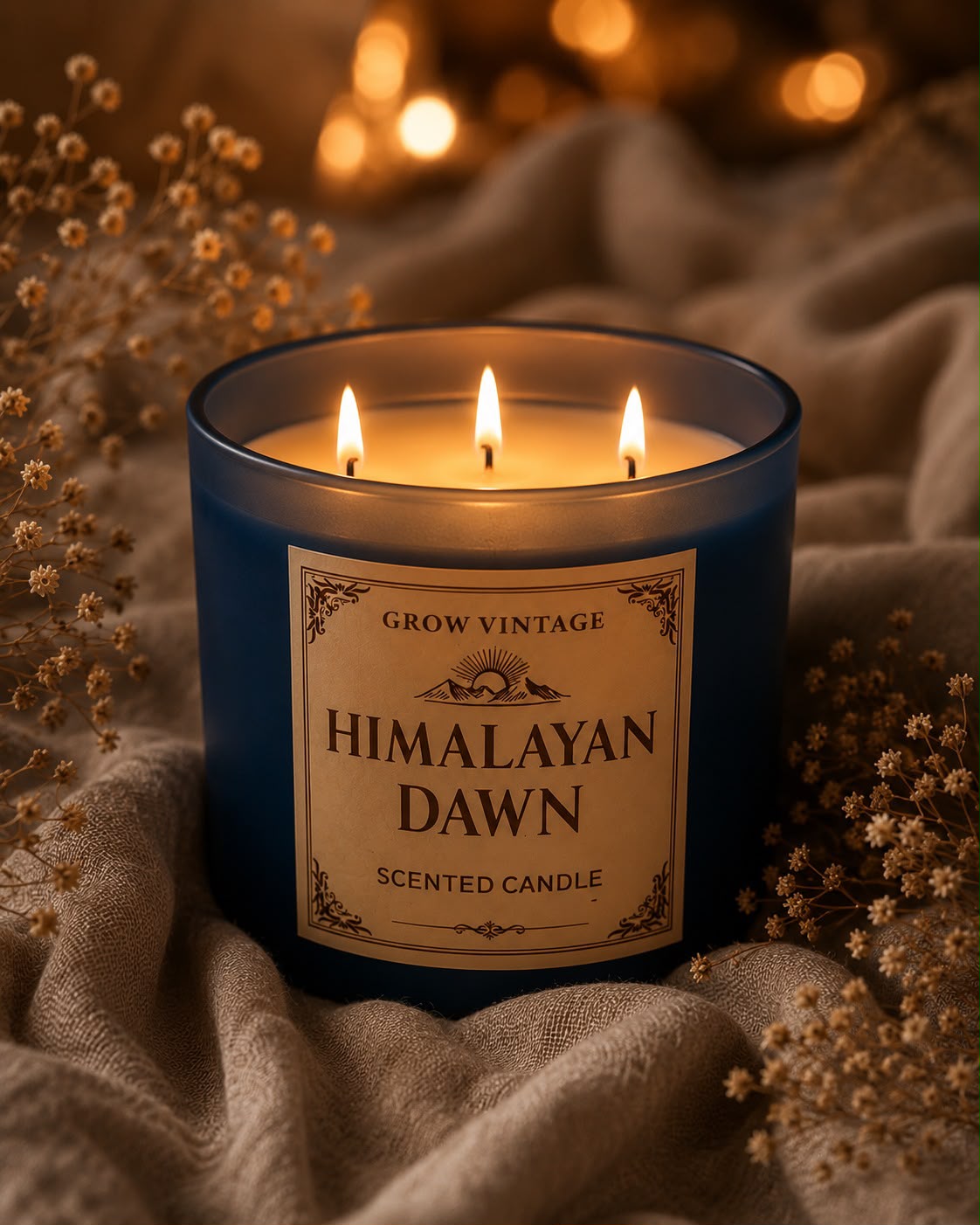 Himalayan Dawn Luxury Scented Candle|Jasmine,Soft Musk & White Oudh Aroma|Natural Soy Wax with Lead-Free Wick|35+ Hours Burn|Long-Lasting Jar Candle for Home Décor,Relaxation & Meditation