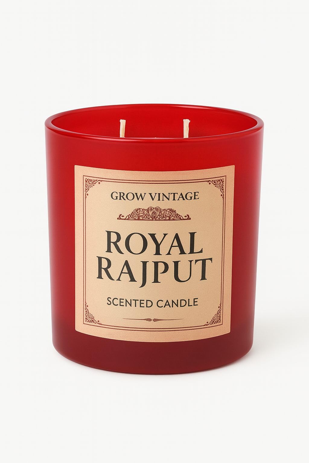 Scented Candle – Royal Rajput | Sandalwood, Jasmine, Oudh & Kesar Aroma | Hand-Poured Soy Wax Candle with Lead-Free Wick | 35+ Hours Burn | Maroon Jar Home Décor & Relaxation Candle